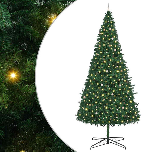 vidaXL Christmas Tree with Decorative String Lights Green 400 cm PVC 2