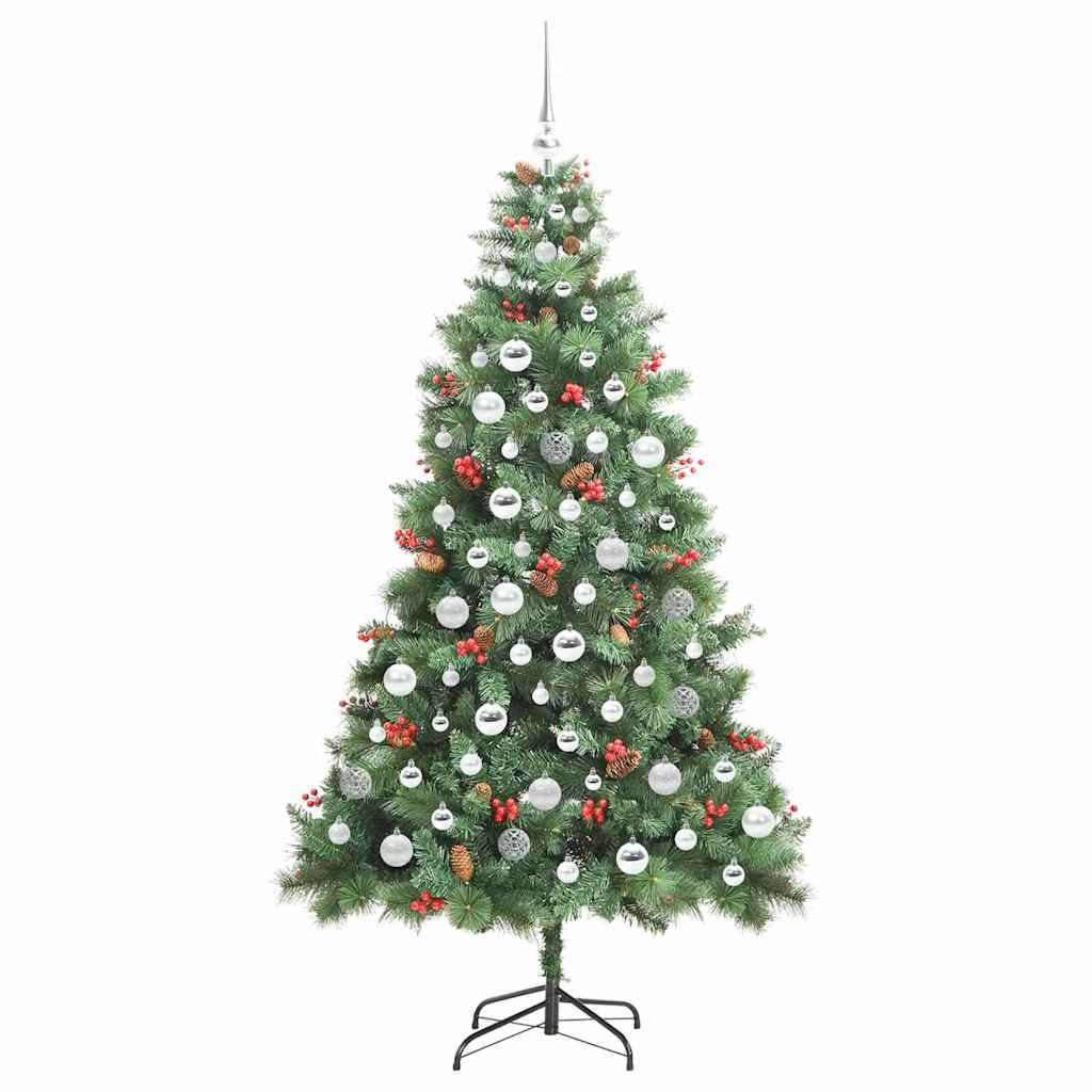 vidaXL Artificial Christmas Tree 300 LEDs Warm White PVC and Metal 4