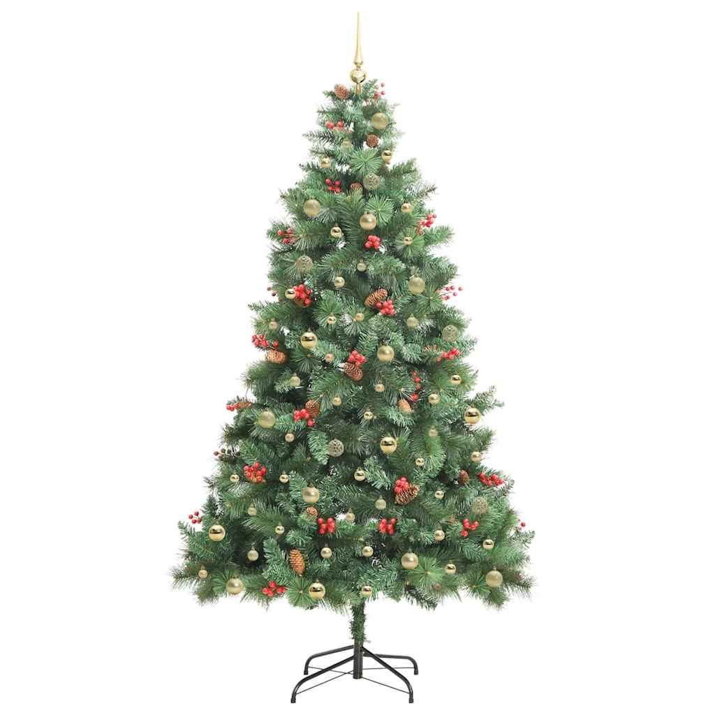 vidaXL Artificial Christmas Tree 300 LEDs Warm White PVC and Metal 4