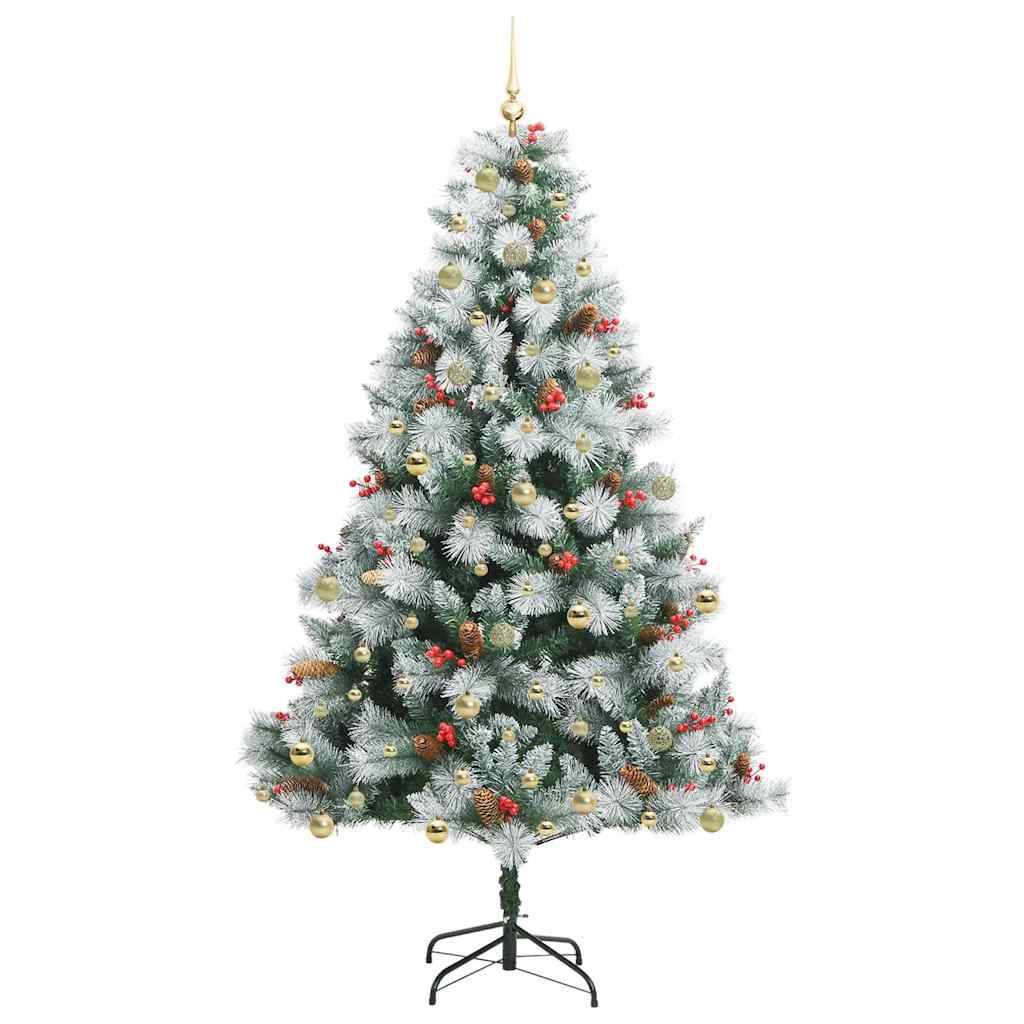 vidaXL Artificial Christmas Tree Green and white 240 cm 4