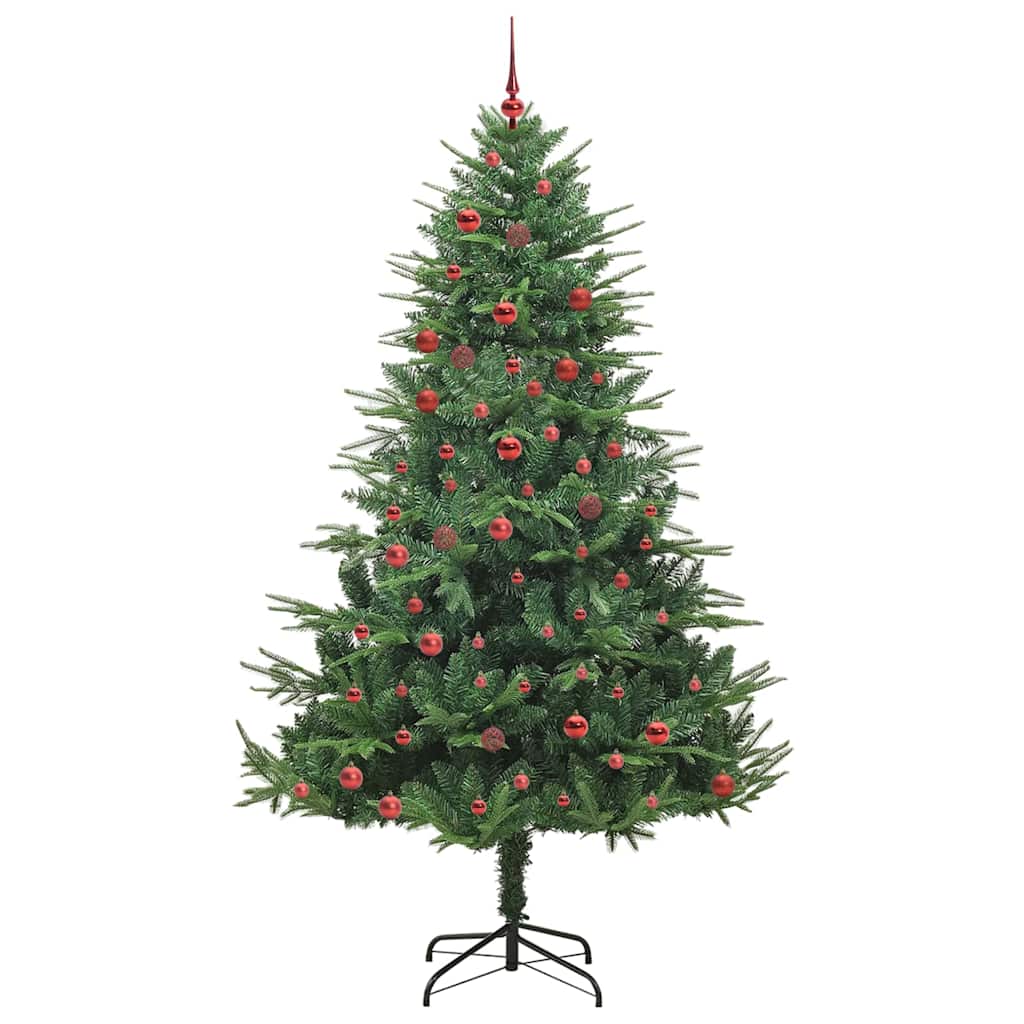 vidaXL Artificial Pre-lit Christmas Tree with Ball Set Green 210 cm 4
