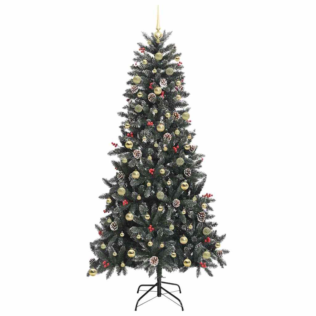 vidaXL Artificial Christmas Tree with 300 LEDs with Stand Green 240 cm 4
