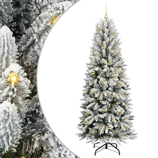 vidaXL Artificial Christmas Tree White 210 cm 2