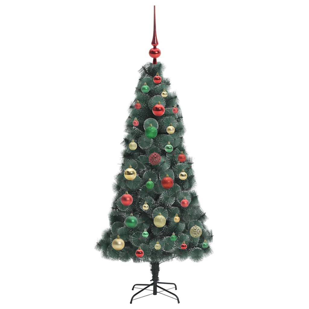 vidaXL Artificial Pre-lit Christmas Tree with Ball Set Green 120 cm 6