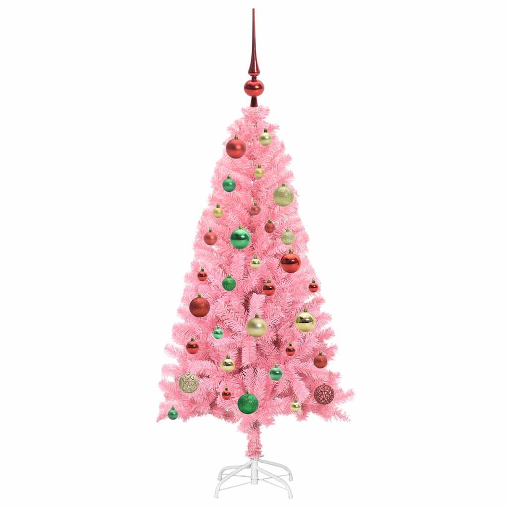 vidaXL Christmas Tree Pink 120 cm PVC 6