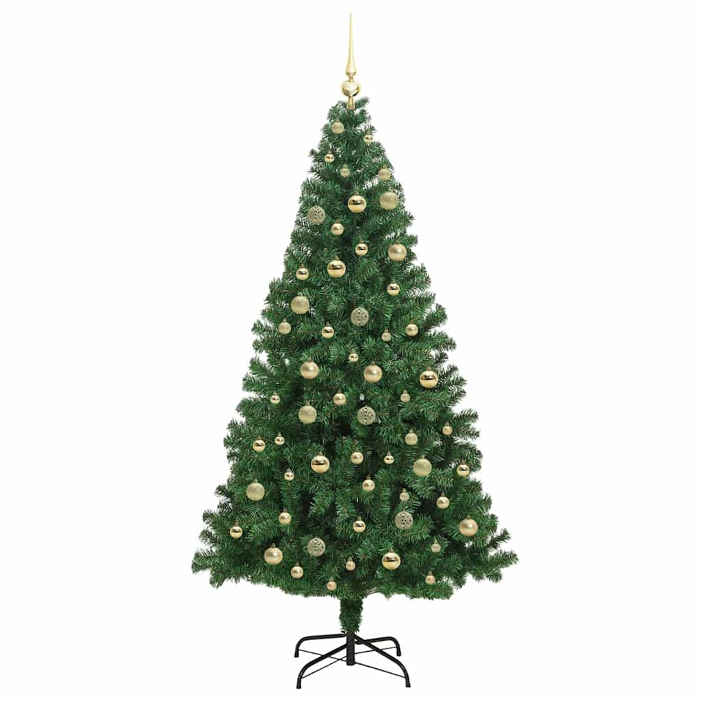 vidaXL Artificial Christmas Tree with 300 LEDs with Stand Green 210 cm 4