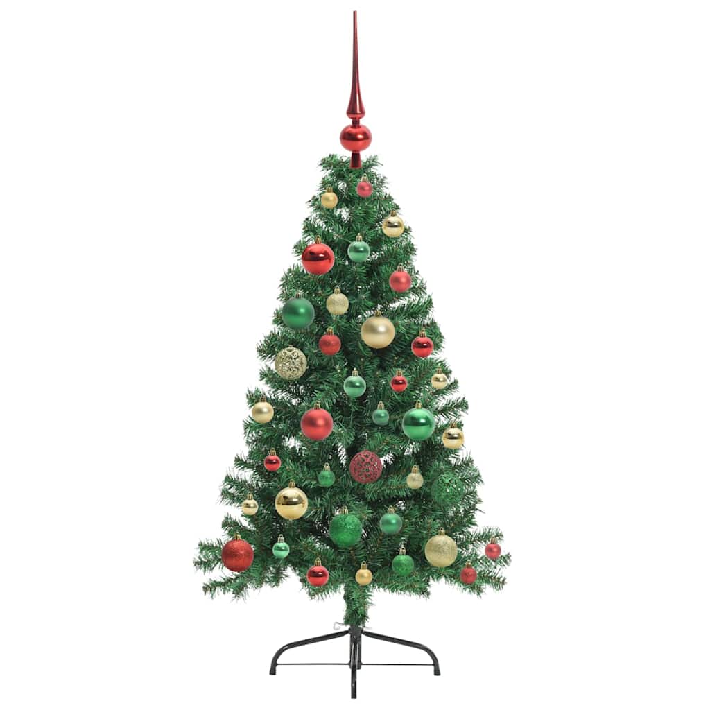 vidaXL Artificial Pre-lit Christmas Tree Green 120 cm PVC 6