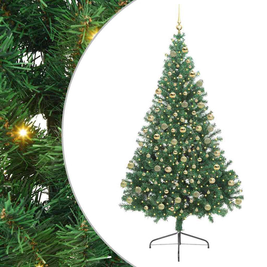 vidaXL Artificial Pre-lit Christmas Tree Green 180 cm PVC 2