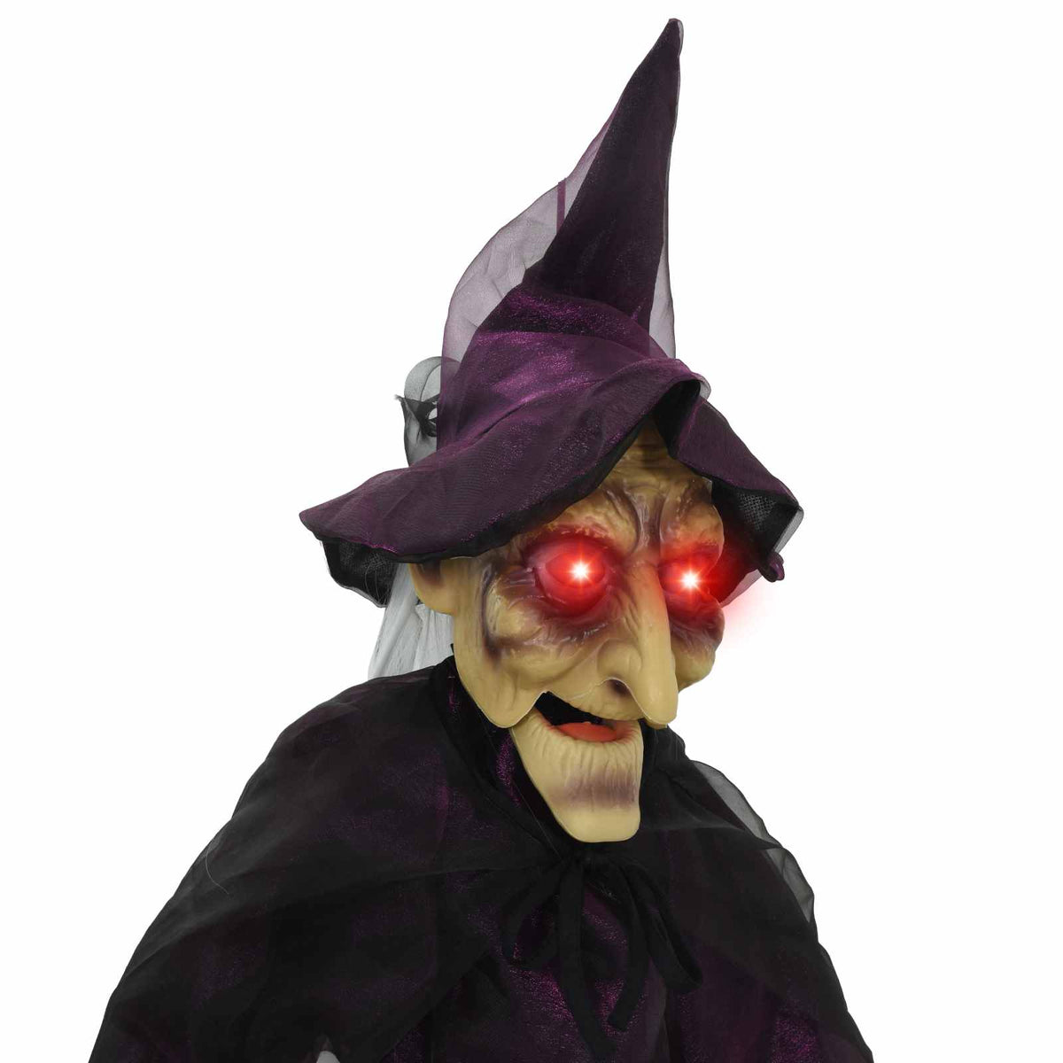 vidaXL Hanging Halloween Talking Witch Purple 216 x 125 cm Polyester 6
