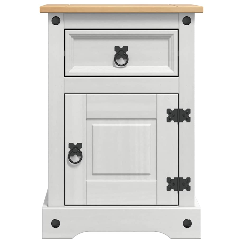 vidaXL Bedside Table Corona White 45 x 35 x 64 cm Solid Pine Wood 6