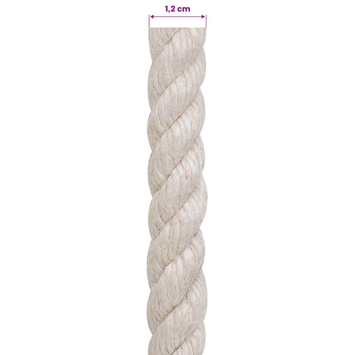 vidaXL Jute Rope 12 mm White 100% Tossa jute 6