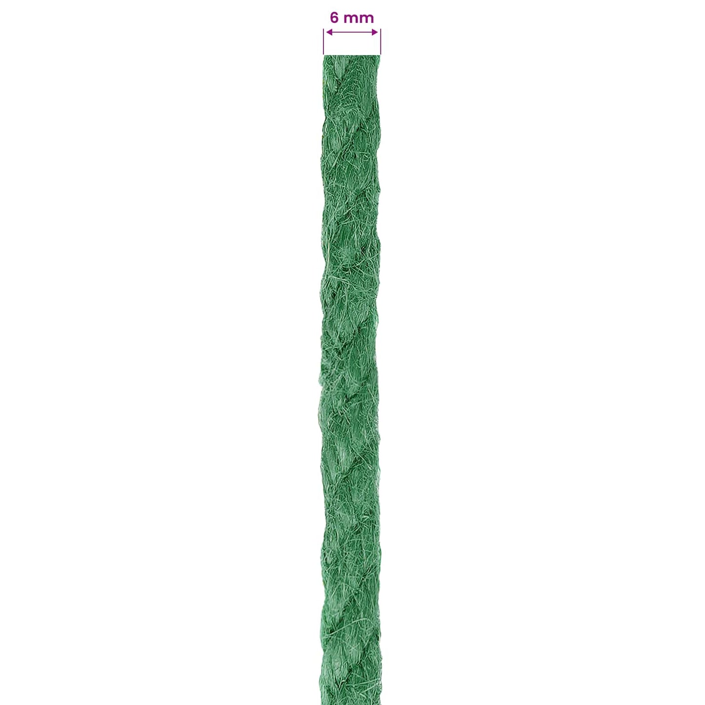 vidaXL Jute Rope 6 mm Green 100% Tossa jute 6