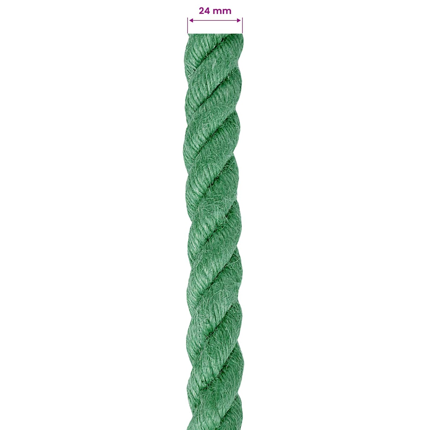 vidaXL Jute Rope 24 mm Green 100% Tossa jute 6