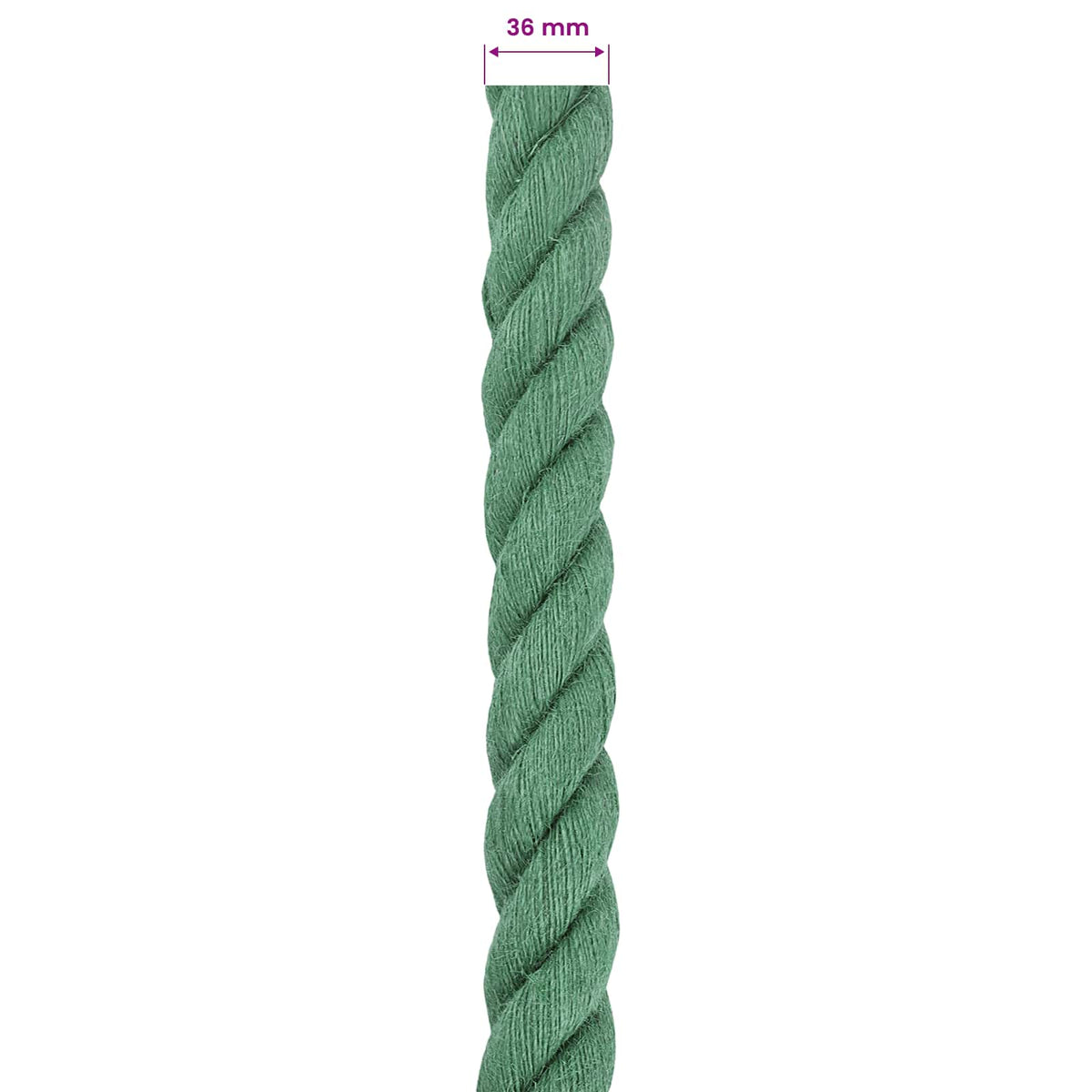 Jute Rope 100% Tossa jute Green Length 10 m 36 mm
