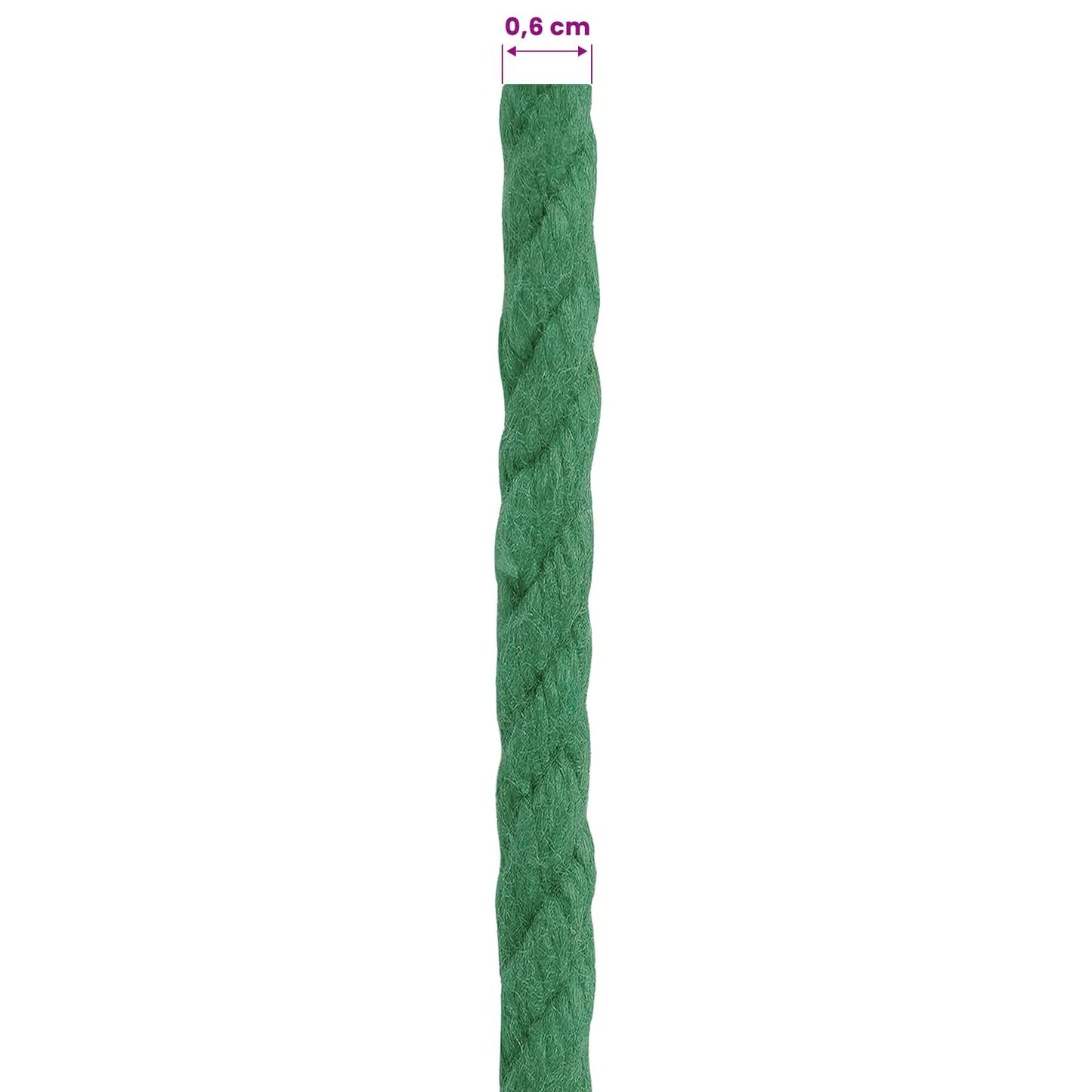 vidaXL Cotton Rope 6 mm 250 m Green 100% Cotton 6