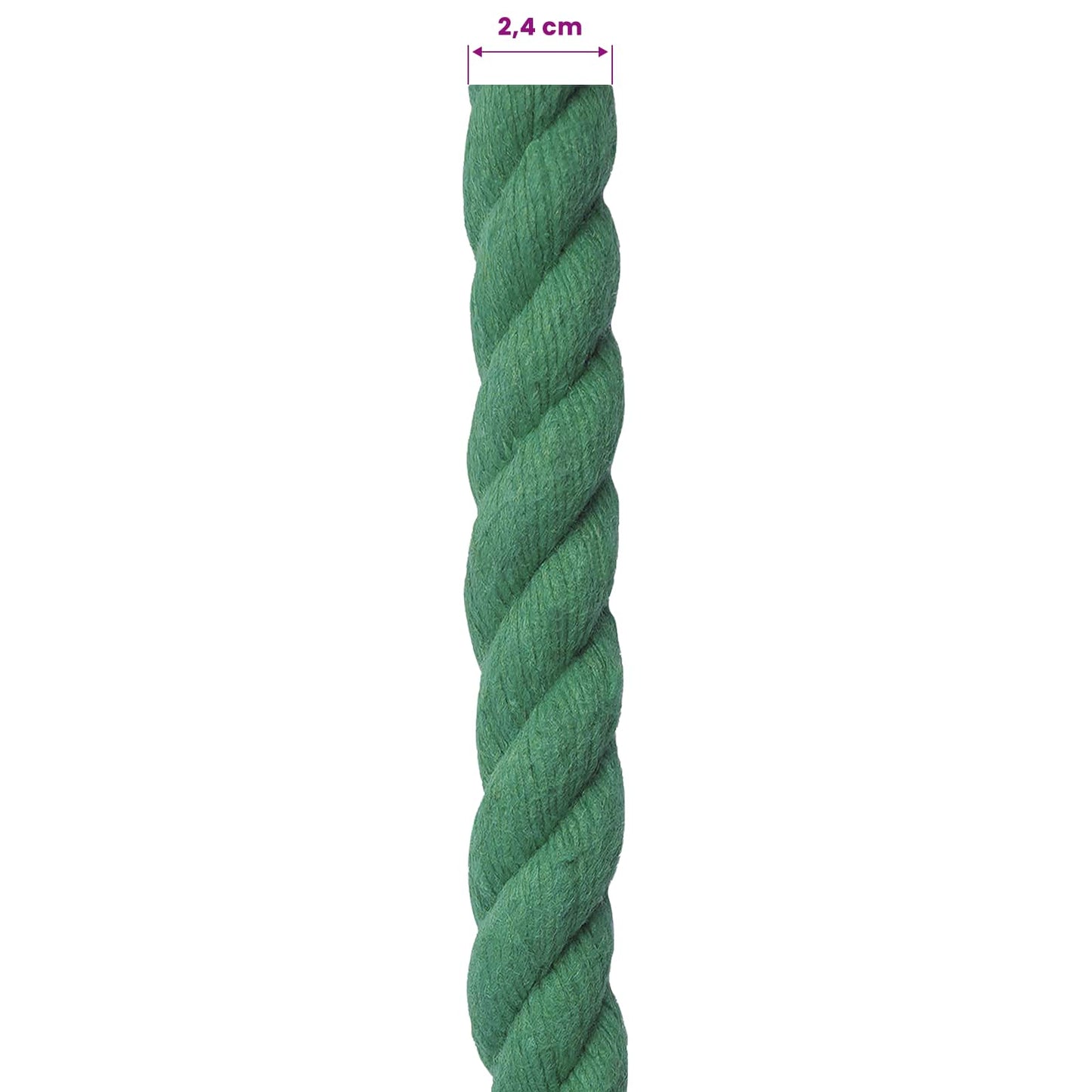 vidaXL Cotton Rope 24 mm 25 m Green 100% Cotton 6