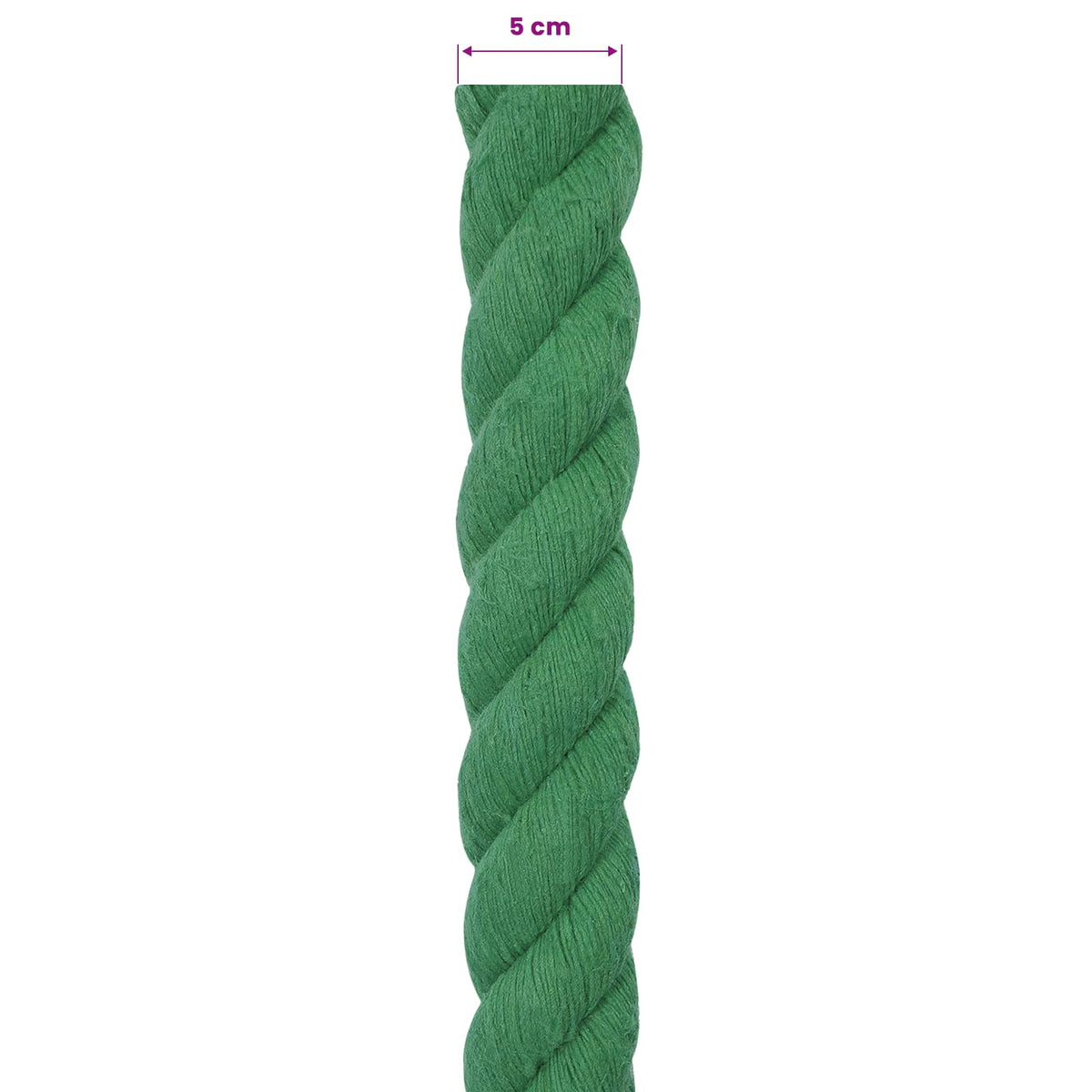 Cotton Rope 100% Cotton Green Length 5 m 50 mm