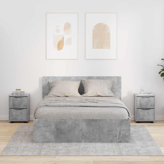Bedside Table 30.5 x 30 x 43 cm Engineered Wood Concrete grey 2