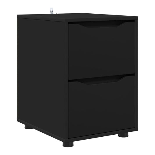 Storage Cabinet 40 x 48 x 57 cm Engineered Wood Depth 48 cm Height 57 cm Width 48 cm Black