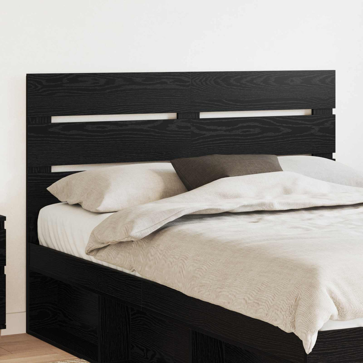 vidaXL Headboard Engineered Wood Black oak