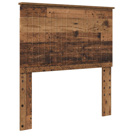 The wooden headboard shown from an angled perspective with two vertical support legs