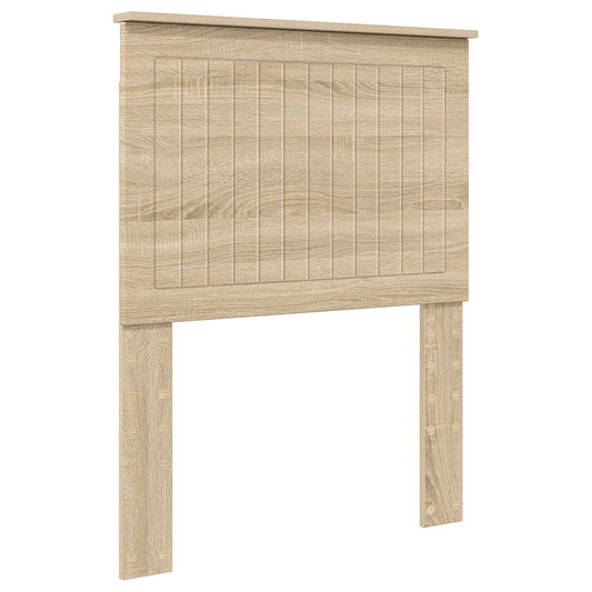 Sonoma oak engineered wood headboard with vertical panel detail