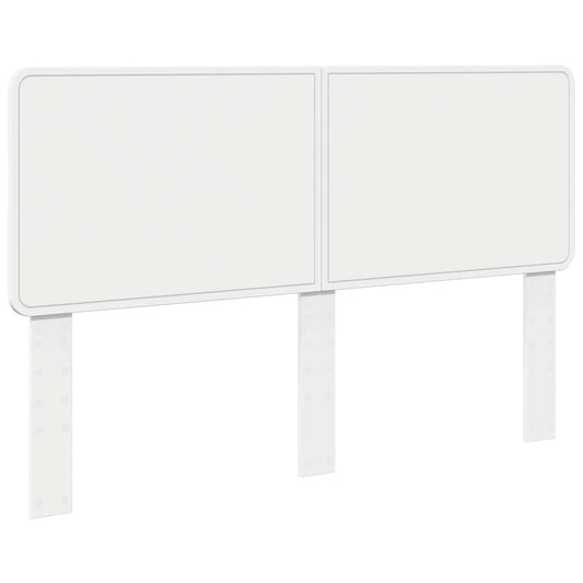 the white headboard with three vertical support legs against a plain background