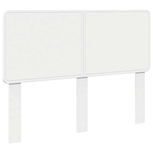White engineered wood headboard with two panels and fixing legs