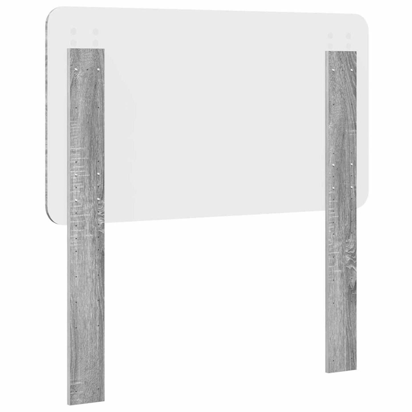 Back of the grey Sonoma engineered wood headboard showing fixings
