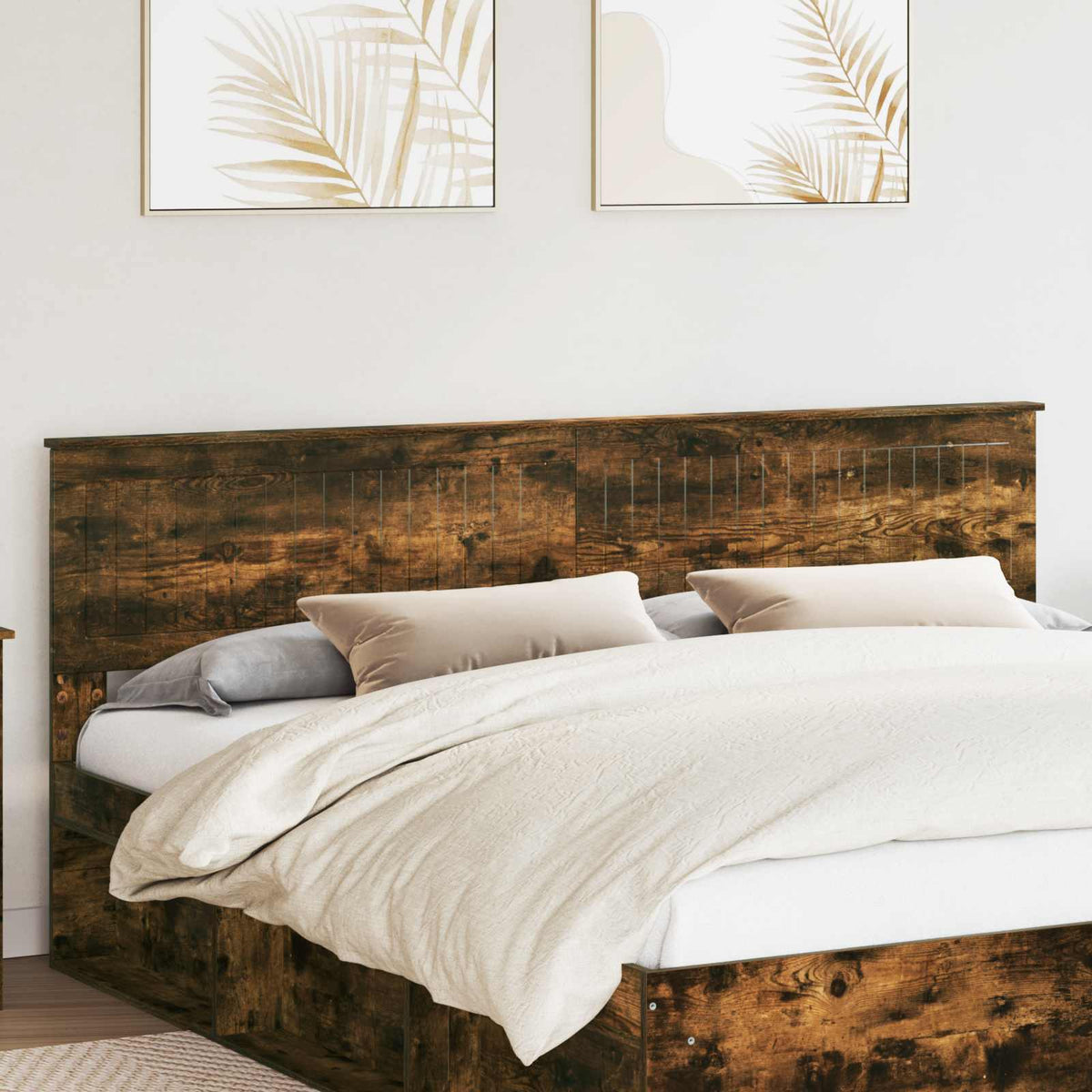 vidaXL Headboard Engineered wood Smoked oak