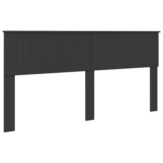 The black oak engineered wood headboard shown from the front against a white background
