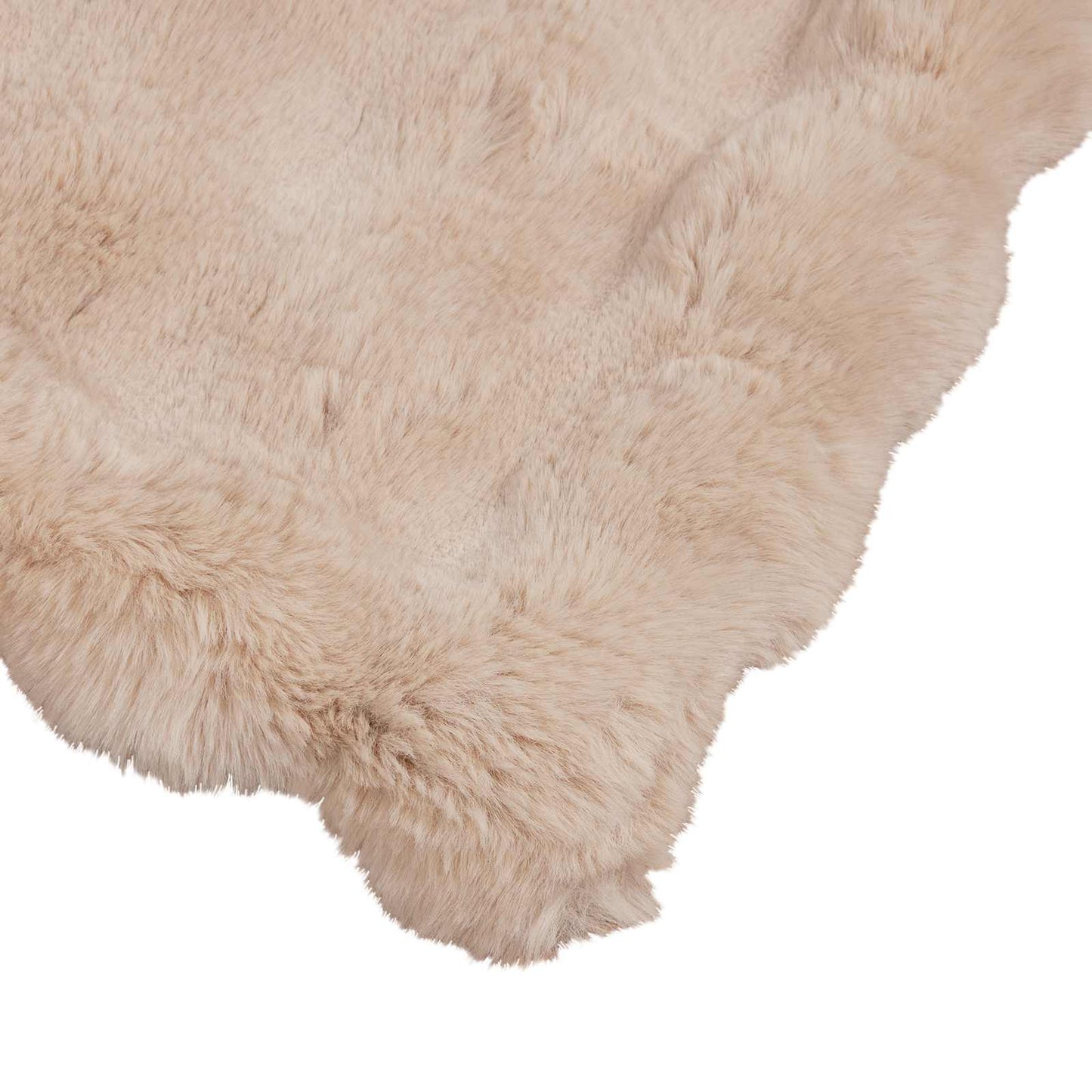 vidaXL Anti-Slip Faux Rabbit Fur Blanket Olite Beige 150 x 220 cm 6