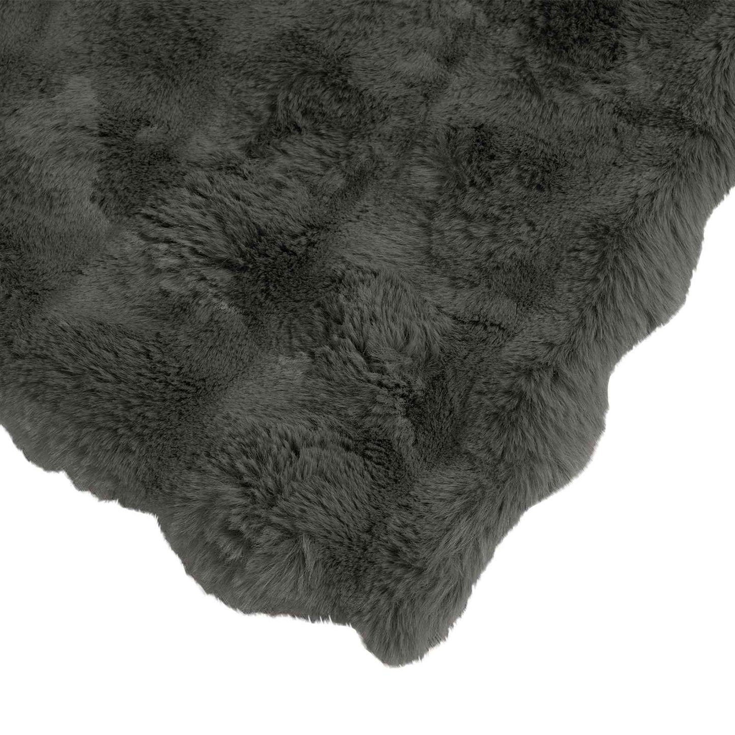 vidaXL Anti-Slip Faux Rabbit Fur Blanket Olite Dark Grey 150 x 220 cm 6
