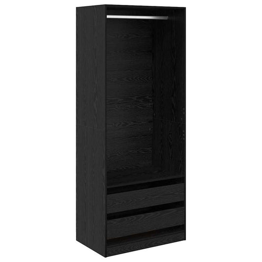 vidaXL Wardrobe Black Oak 80 x 50 x 200 cm Engineered Wood 2