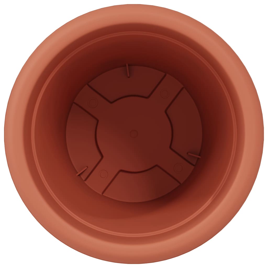 vidaXL Round Flower Pot 24 pcs Brick Red Ø 34 x 28 cm Plastic 6
