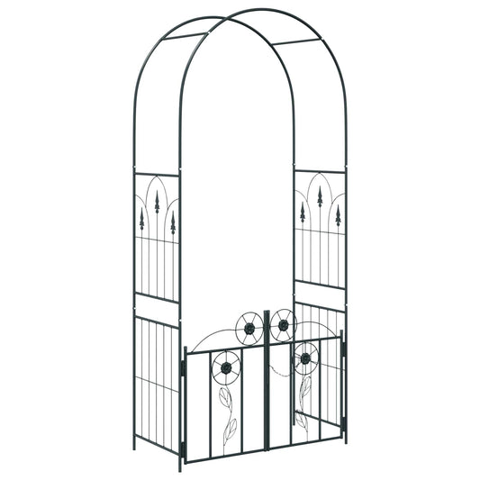 vidaXL Garden Arch Black 102 x 50 x 218 cm Steel 2