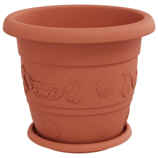 vidaXL Plant Pots 24 pcs Brick Red Ø 30 x 25 cm Plastic 2