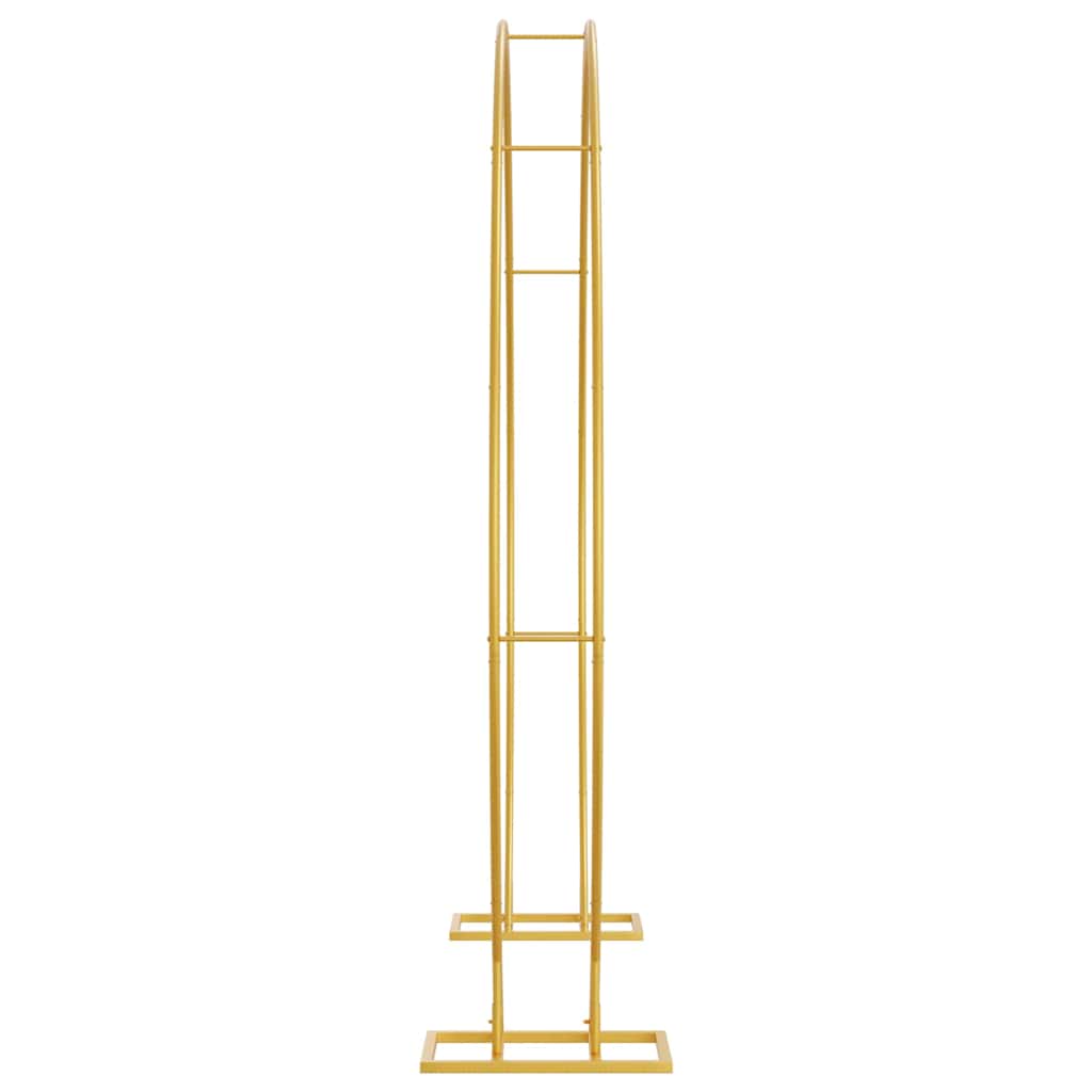 vidaXL Double Wedding Arch Gold 220 x 45 x 200 cm Steel 6