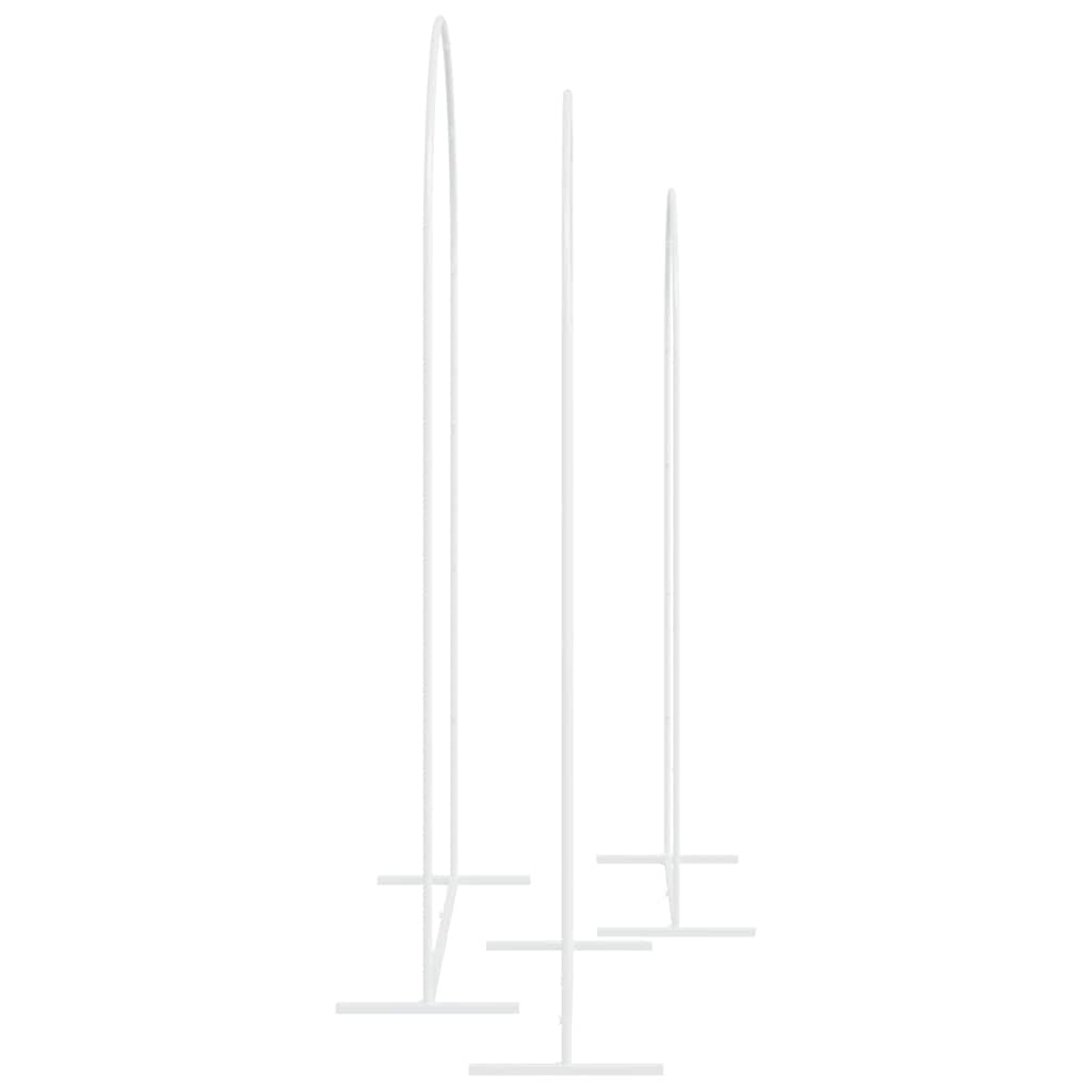vidaXL Wedding Arch 3 pcs White 120 x 40 x 217 cm Steel 6
