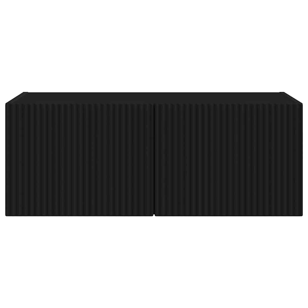 vidaXL TV Wall Cabinet 78.5 x 31 x 29.5 cm Black Engineered Wood 6