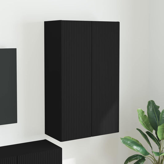 TV Wall Cabinet Engineered Wood 59.5 x 31 x 100 cm Black