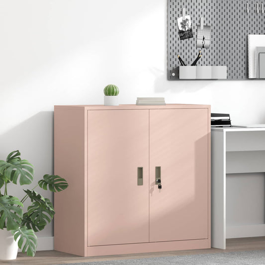 Storage Cabinet Steel Width 90 cm Pink 90 cm