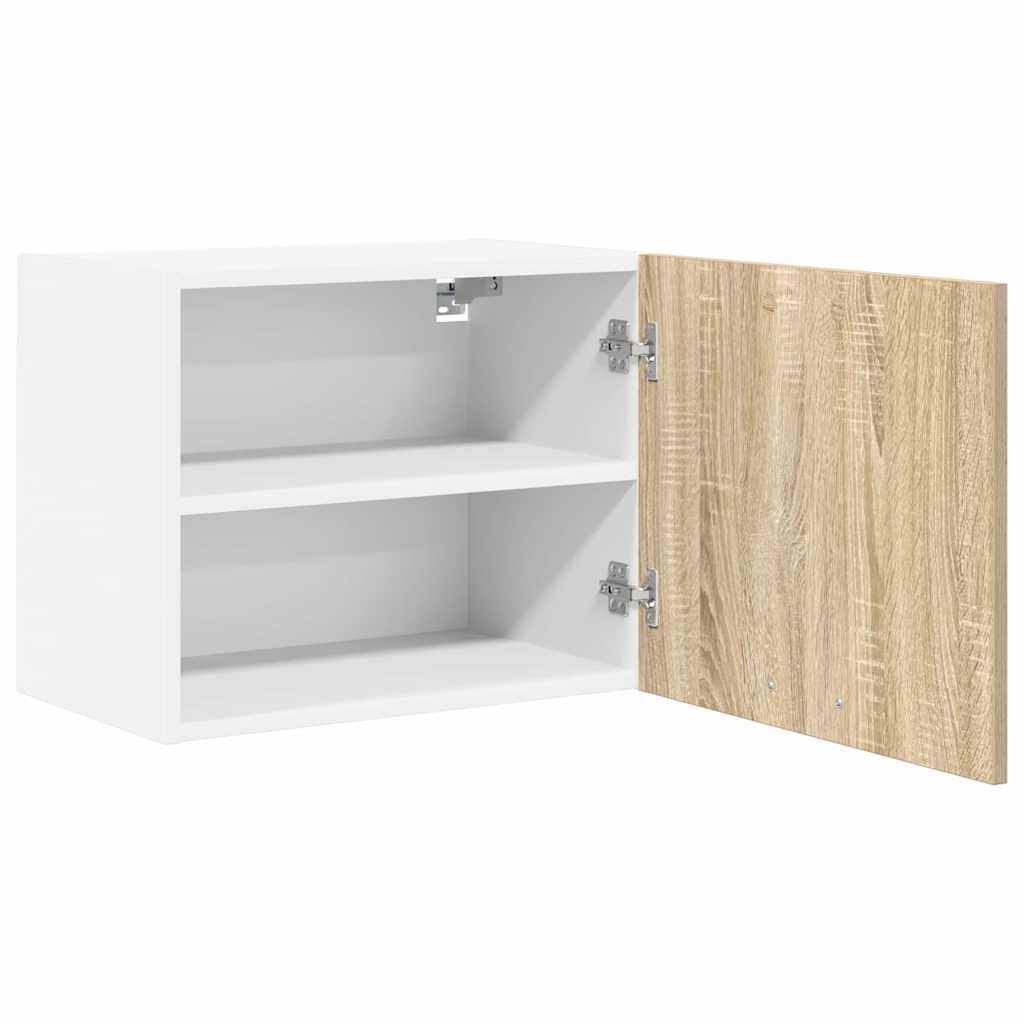 vidaXL Hanging Cabinet 2 pcs Sonoma Oak and White Engineered Wood 6