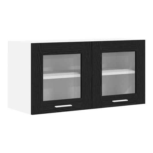 Hanging Cabinet and White 80 x 31 x 40 cm Black oak 1x hanging glass cabinet (2 doors) 60 cm wide 100 cm high–2x hanging glass cabinet (2 doors) 60 cm wide 40 cm high 1x hanging glass cabinet (2 doors) 80 cm wide 40 cm high