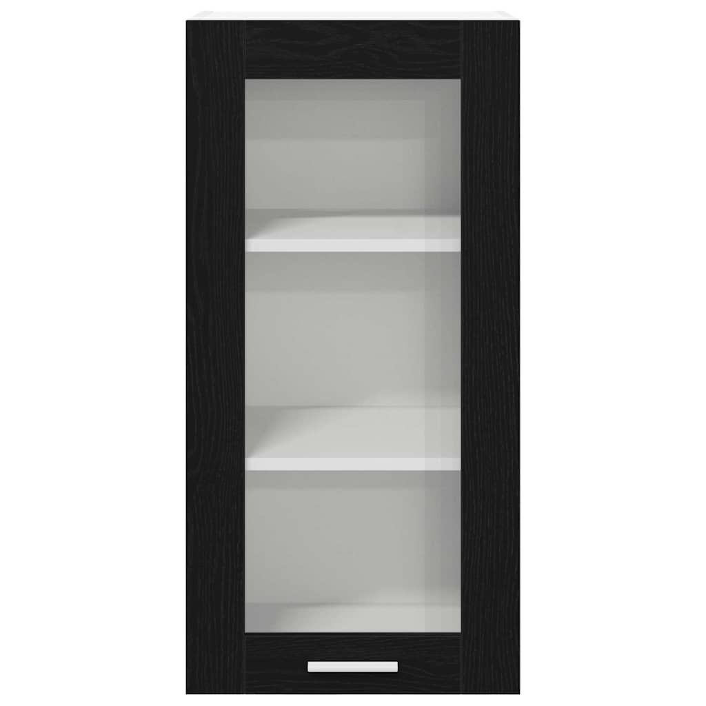 vidaXL Hanging Cabinet Black Oak 40 x 31 x 80 cm Engineered Wood 6
