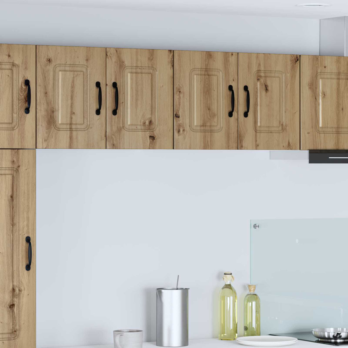 vidaXL Kitchen Wall Cabinet with Glass Door "Kalmar" Artisan Oak