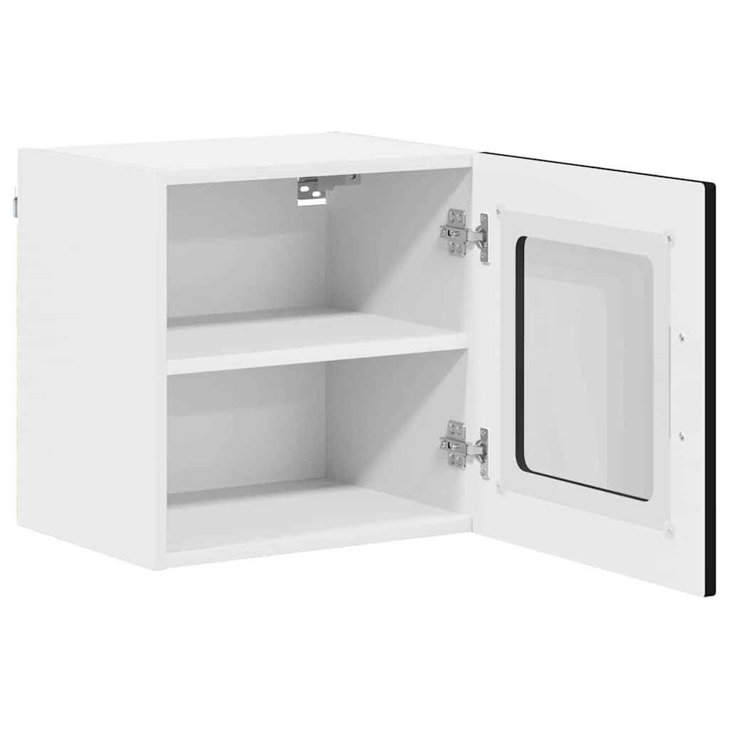 vidaXL Wall Glass Cabinet LUCCA 2 pcs Black Engineered Wood 6