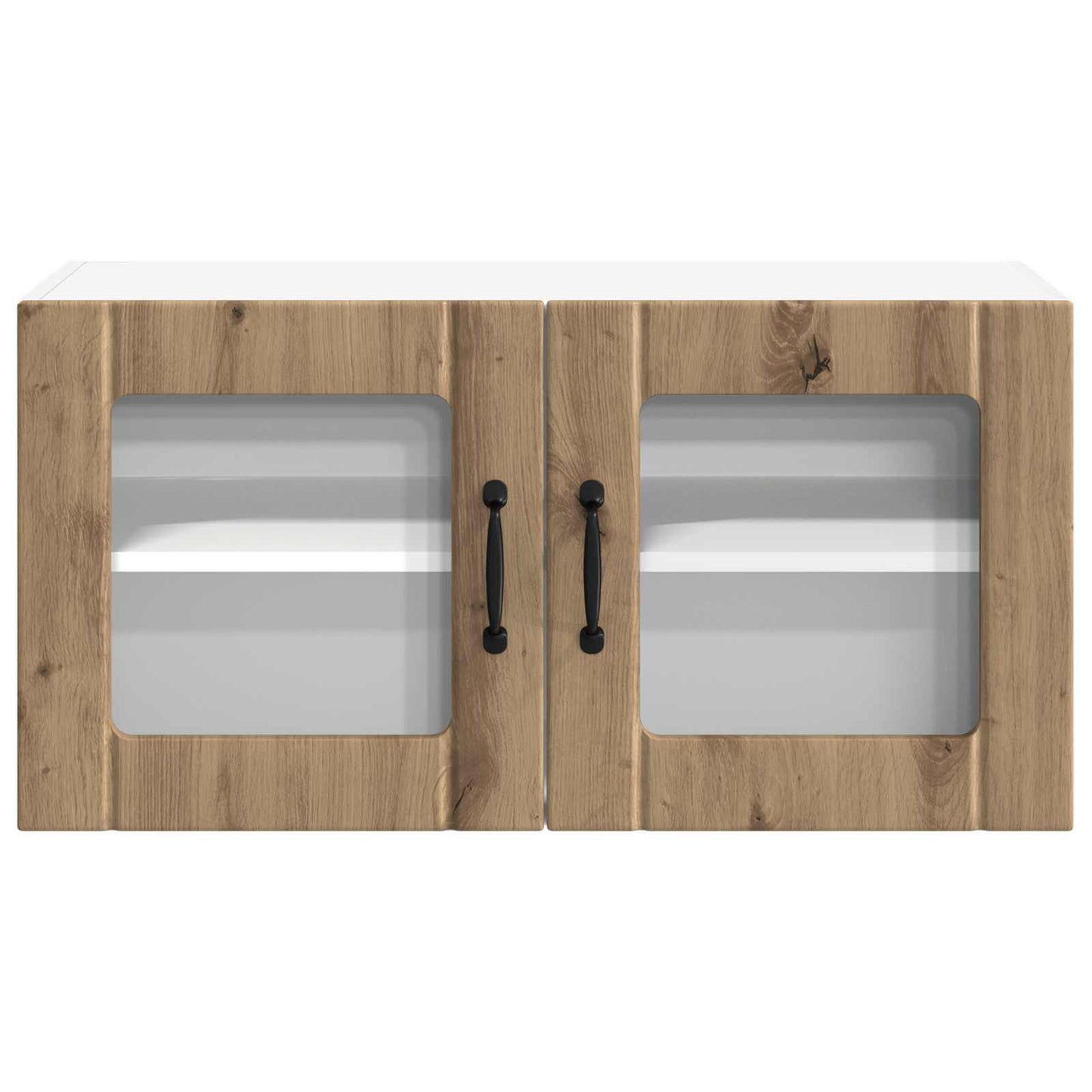 vidaXL Wall Glass Cabinet LUCCA Artisan Oak 80 x 31 x 40 cm 6