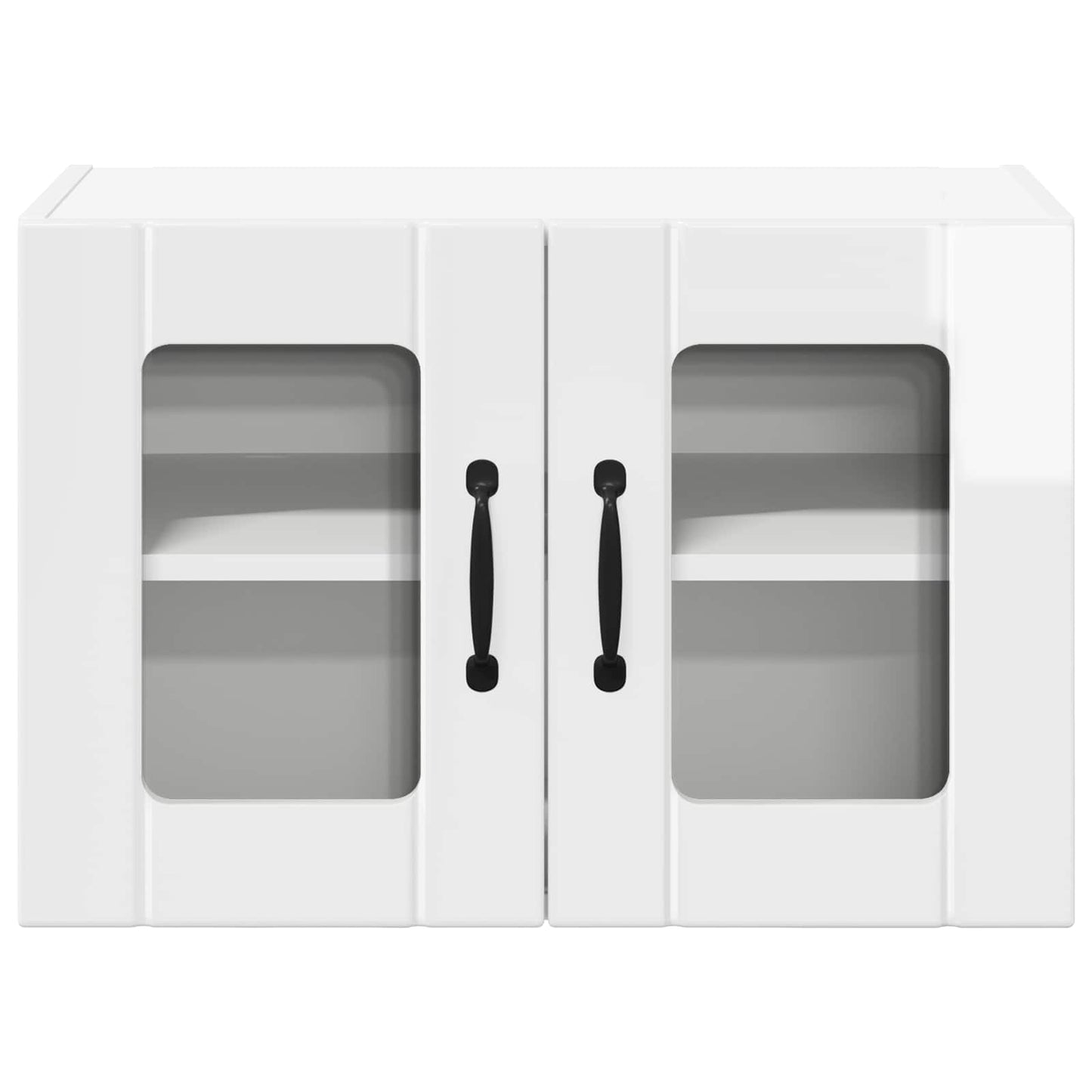 vidaXL Wall Glass Cabinet LUCCA High Gloss White 60 x 31 x 40 cm 6