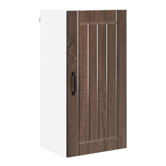 Kitchen Wall Cabinet "Lucca" Engineered Wood Brown oak 1x wall cabinet (1 door) 40 cm wide 40 cm high–1x wall corner cabinet 57 cm wide 80 cm high 1x wall cabinet (1 door) 40 cm wide 80 cm high